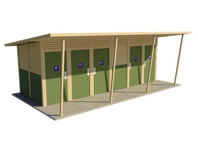 Yarra 5 Standard Toilet Building with Pale Eucalypt and Paperbark colour scheme